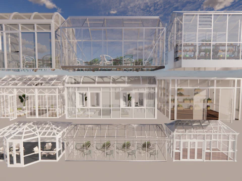 Agricultural Greenhouse Tent Frame -B14 3D Model