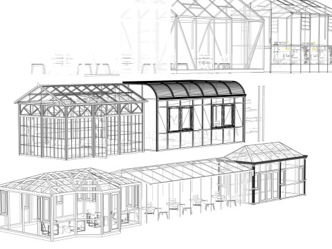 农业大棚帐篷架-B14 3D 模型