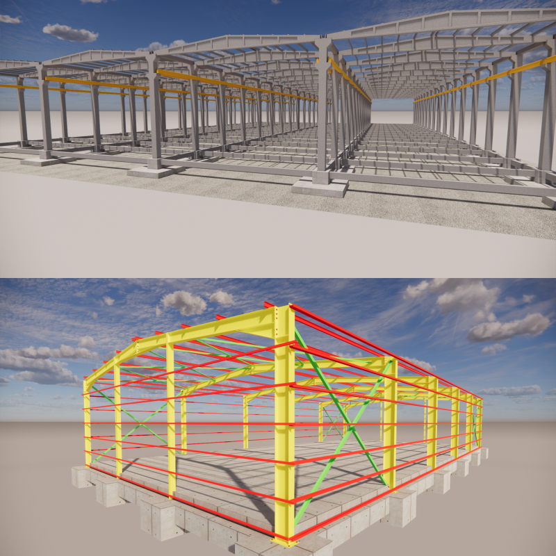 Steel Warehouse -2 3D Model .c4d .max .obj .3ds .fbx .stl .blend 