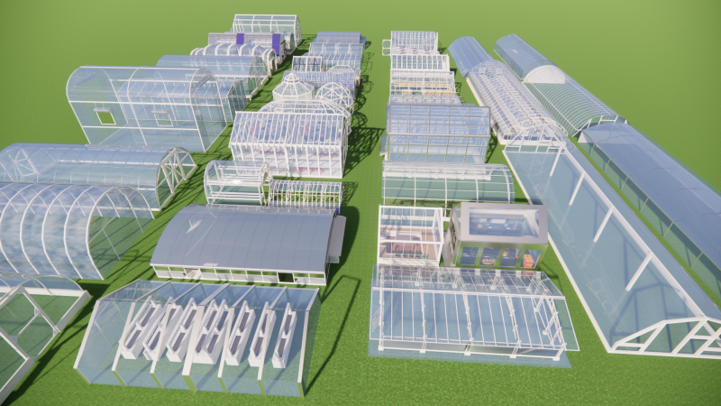 कृषि ग्रीनहाउस तम्बू फ़्रेम-बी15 3D मॉडल .c4d .max .obj .3ds .fbx .stl .blend