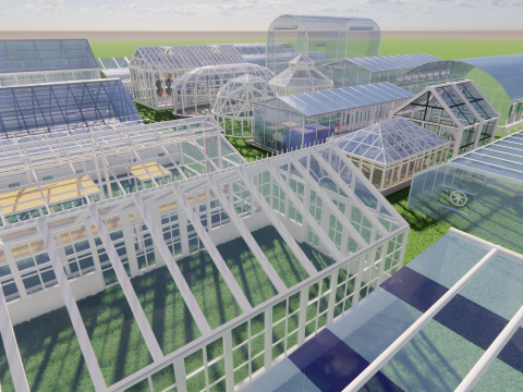 कृषि ग्रीनहाउस तम्बू फ़्रेम-बी15 3D मॉडल