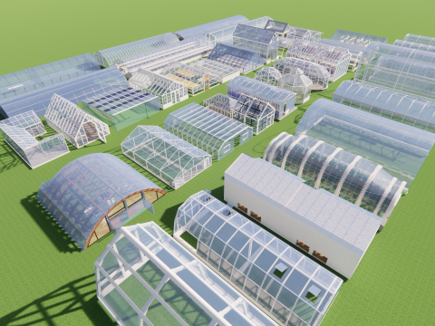 कृषि ग्रीनहाउस तम्बू फ़्रेम-बी15 3D मॉडल