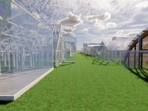 कृषि ग्रीनहाउस तम्बू फ़्रेम-बी15 3D मॉडल