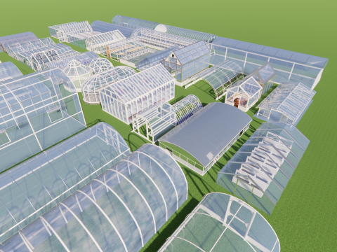 कृषि ग्रीनहाउस तम्बू फ़्रेम-बी15 3D मॉडल