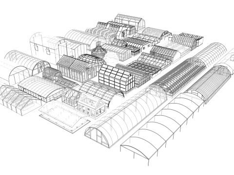 कृषि ग्रीनहाउस तम्बू फ़्रेम-बी15 3D मॉडल