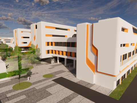 Sekolah Universitas-C4 Model 3D