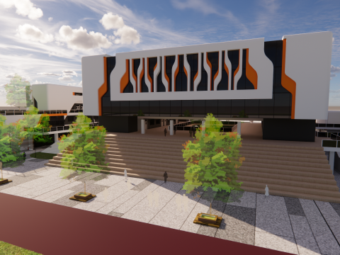 Sekolah Universitas-C4 Model 3D