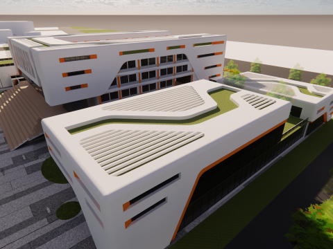 Sekolah Universitas-C4 Model 3D