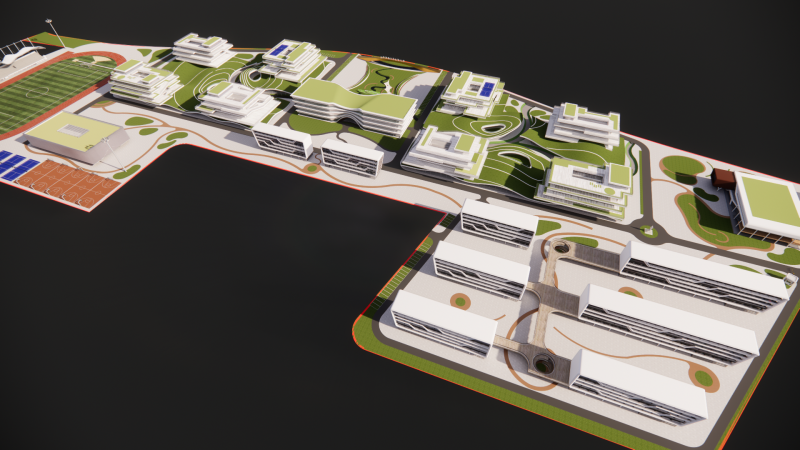Üniversite Okulu-C9 3D Model .c4d .max .obj .3ds .fbx .stl .blend