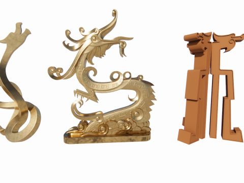 Dragon chinois -B2 Modèles 3D en vedette