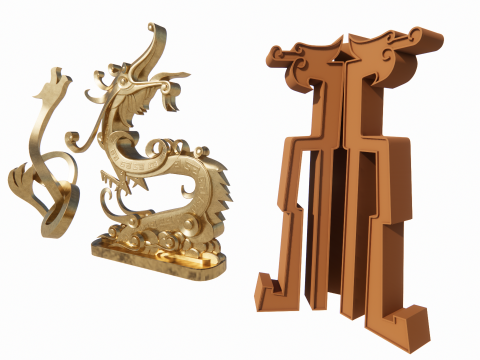 Dragon chinois -B2 Modèles 3D en vedette