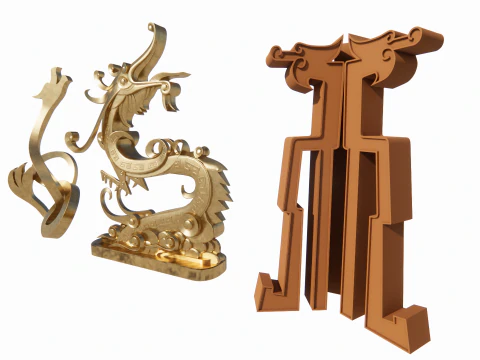 Chinese Dragon -B2 3D Print Model