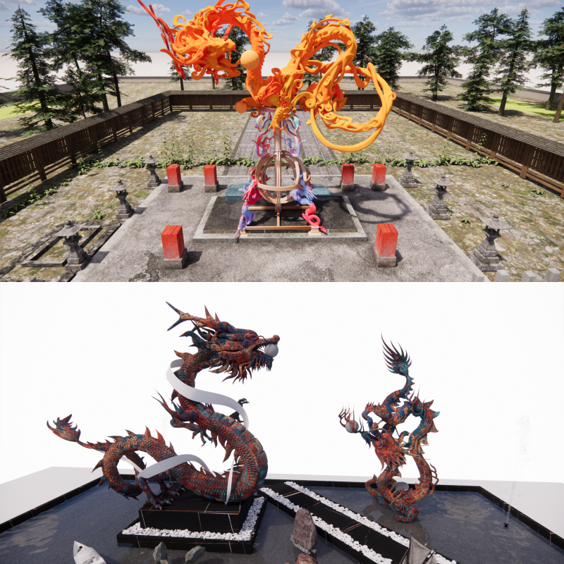 Drago cinese -B3 Modello di stampa 3D .c4d .max .obj .3ds .fbx .stl .blend