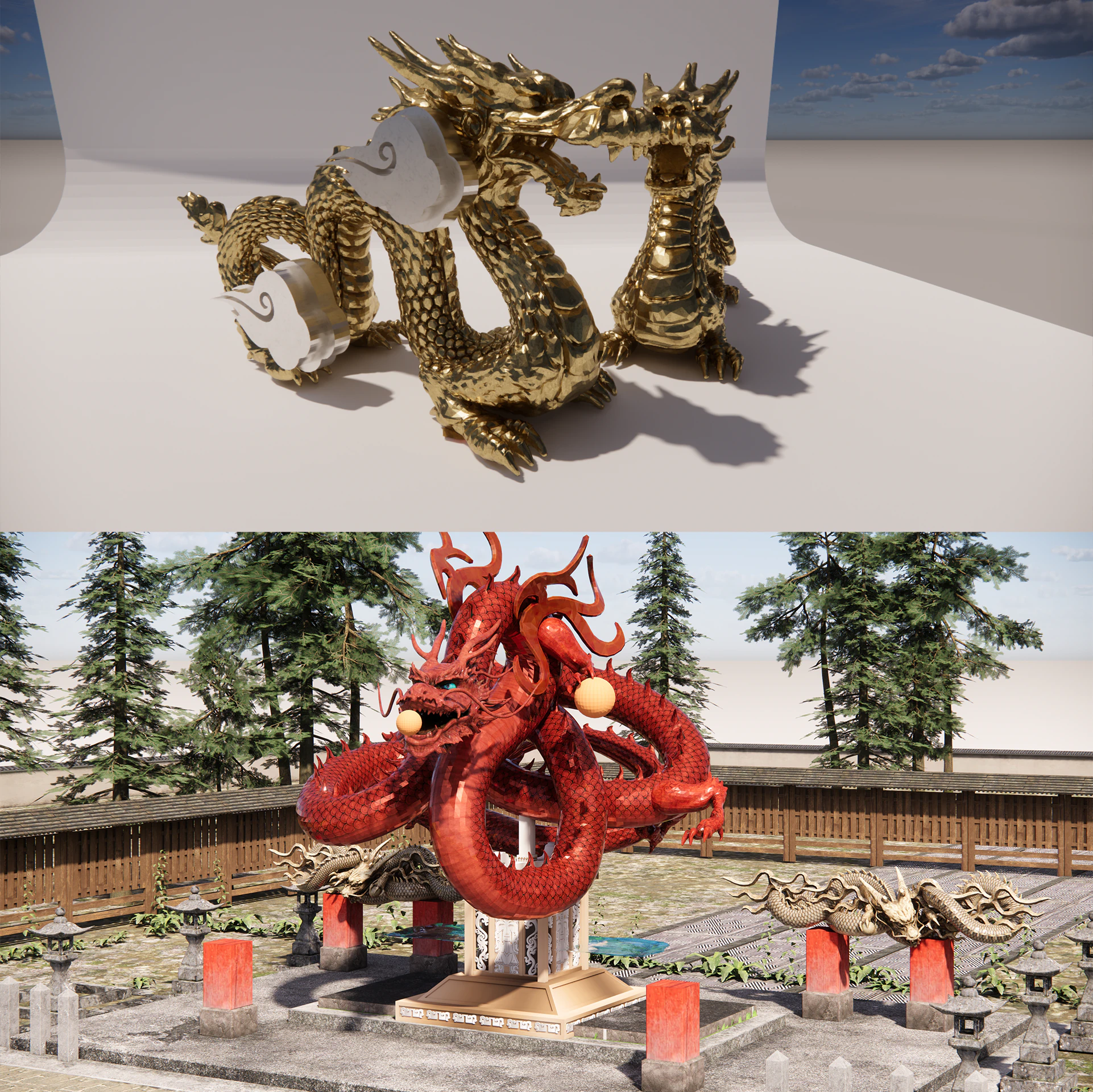 Chinese Dragon -B4 3D Print Model .c4d .max .obj .3ds .fbx .stl .blend 