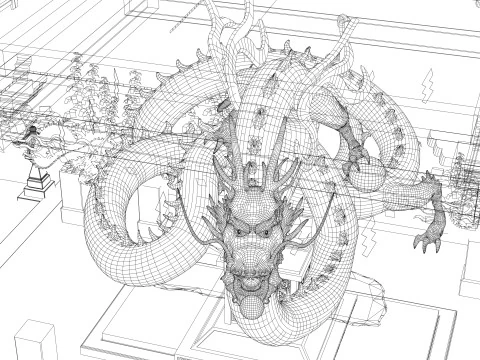 Chinese Dragon -B4 3D Print Model