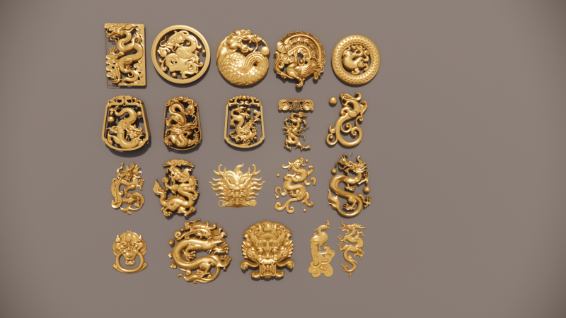 Çin Ejderhası -B6 3D Baskı Modeli .c4d .max .obj .3ds .fbx .stl .blend 