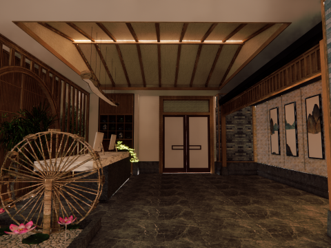 Hotel Lobby Interior-B1 3D Model