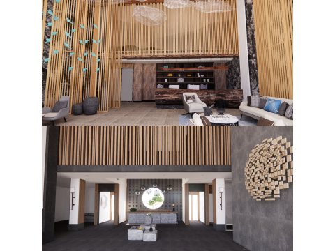 Hotel Lobby Interior-B2 3D Model