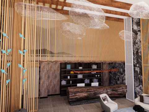 Hotel Lobby Interior-B2 3D Model