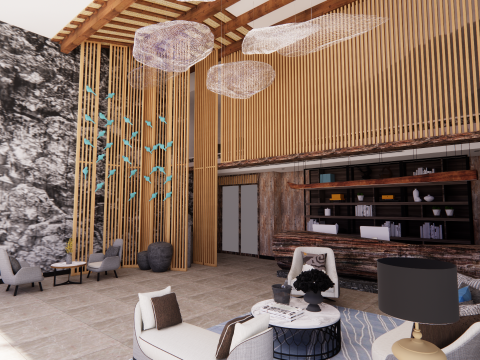 Hotel Lobby Interior-B2 3D Model