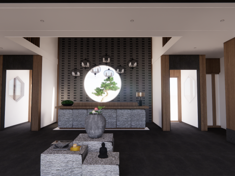 Hotel Lobby Interior-B2 3D Model