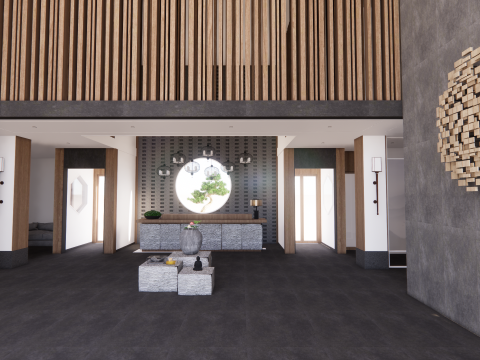 Hotel Lobby Interior-B2 3D Model