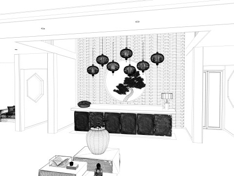 Hotel Lobby Interior-B2 3D Model