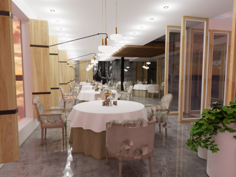 Restaurant Coffee Shop-B2 3D Model