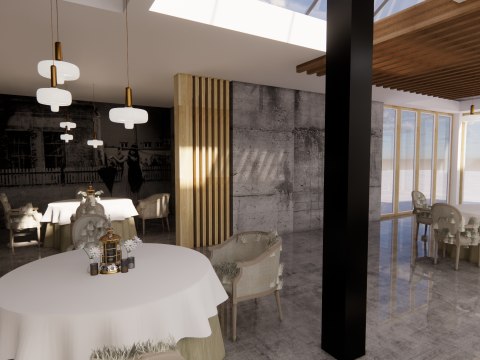 Restaurant Coffee Shop-B2 3D Model