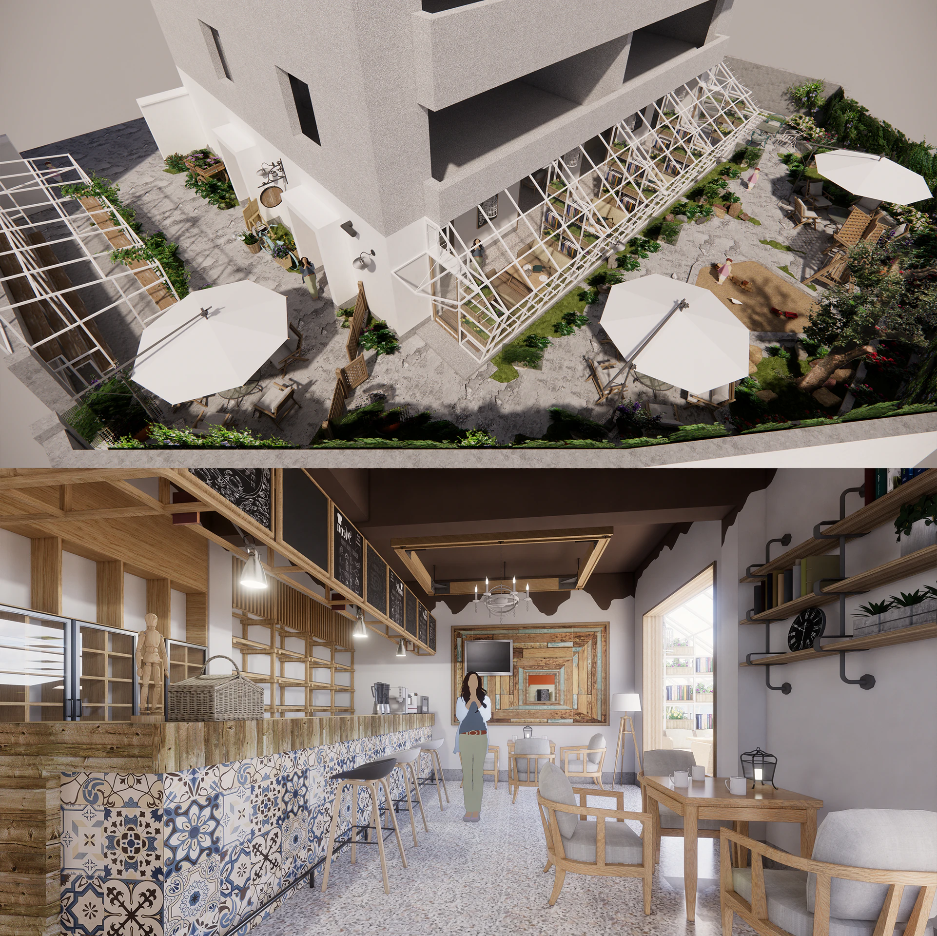 Restaurant Coffee Shop-B1 3D Model .c4d .max .obj .3ds .fbx .stl .blend 