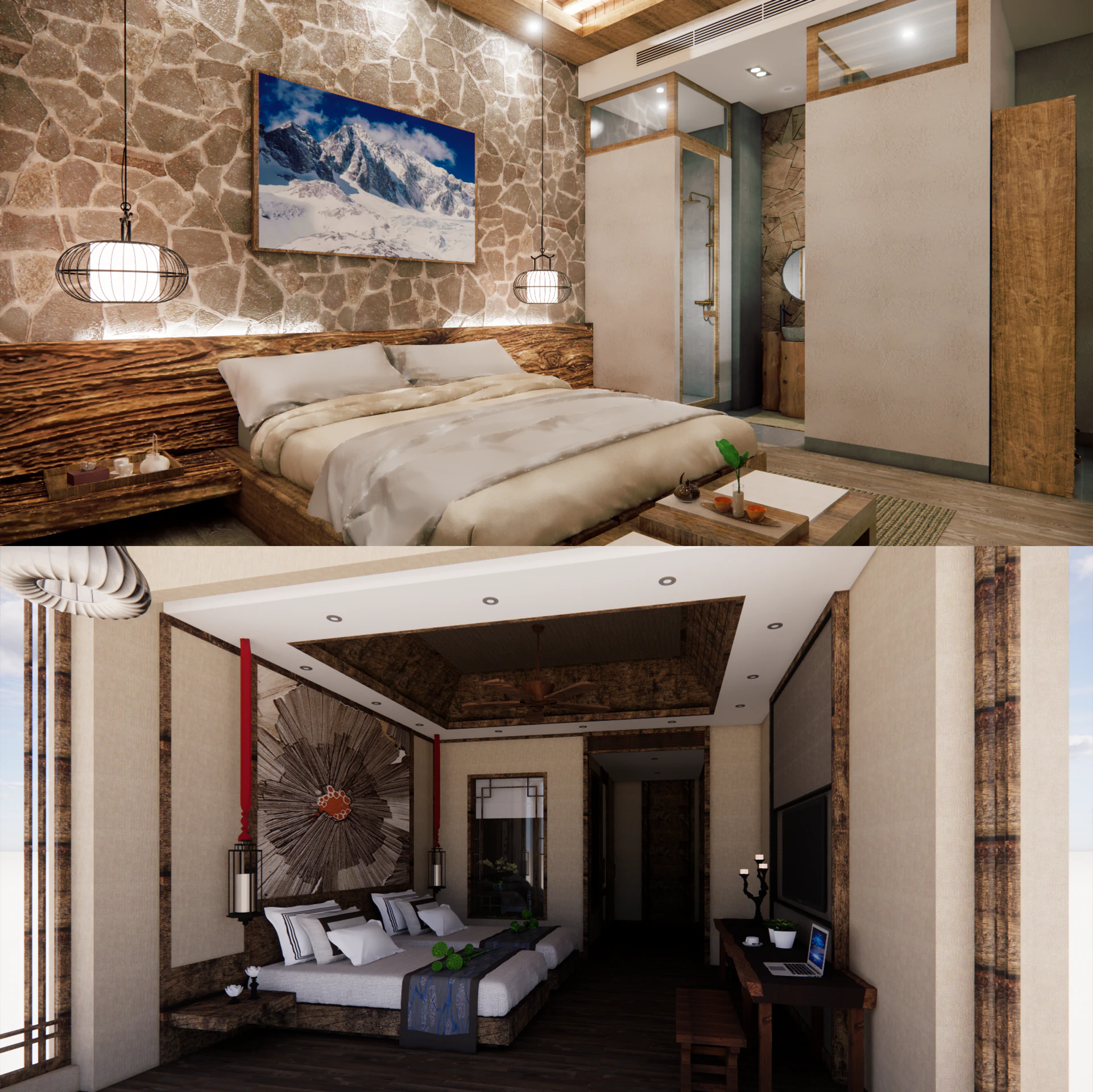 Hotel Room -B2 3D Model .c4d .max .obj .3ds .fbx .stl .blend 