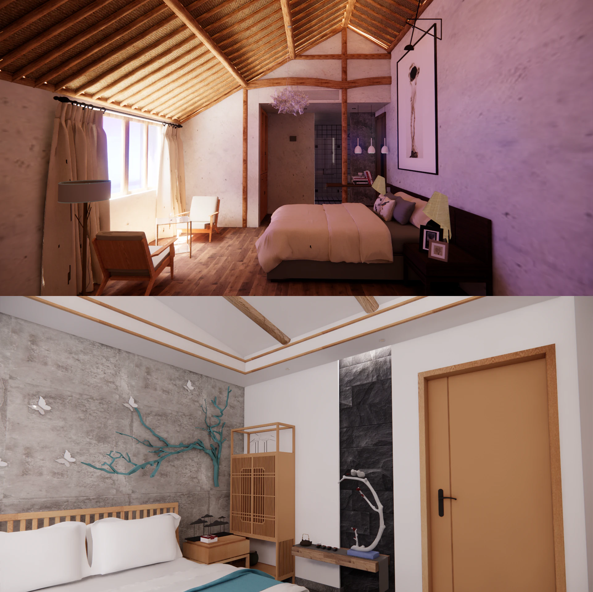Hotel Room -B1 3D Model .c4d .max .obj .3ds .fbx .stl .blend 