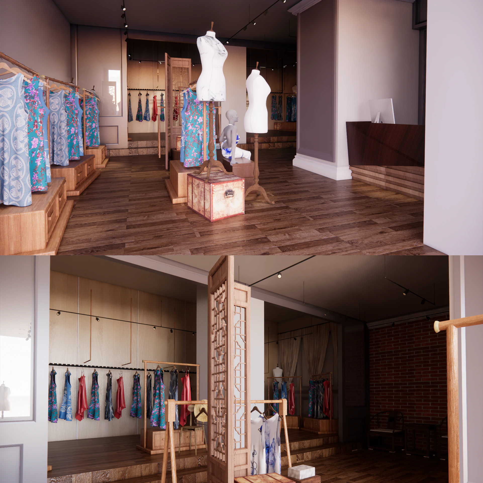 Clothing Store interior -B1 3D Model .c4d .max .obj .3ds .fbx .stl .blend 