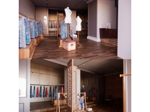 Clothing Store interior -B1 3D Model