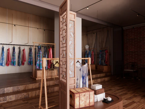 Clothing Store interior -B1 3D Model