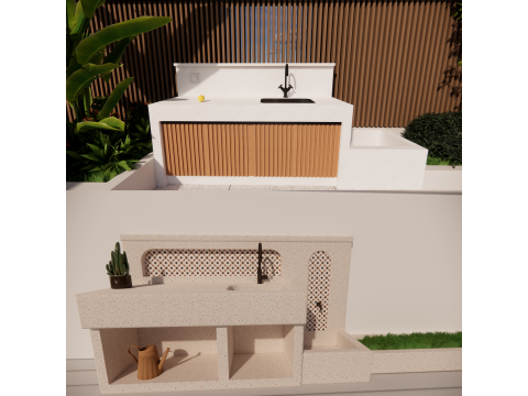 Bathroom Cabinet With Sink -B1 3D Model