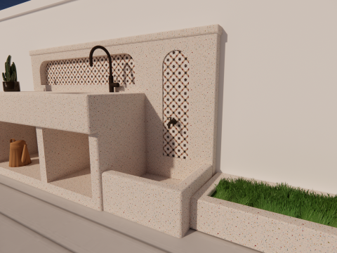 带水槽浴室柜-B1 3D 模型