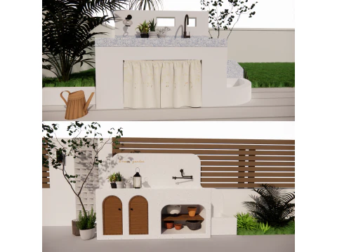 Szafka łazienkowa z umywalką -B3 Model 3D