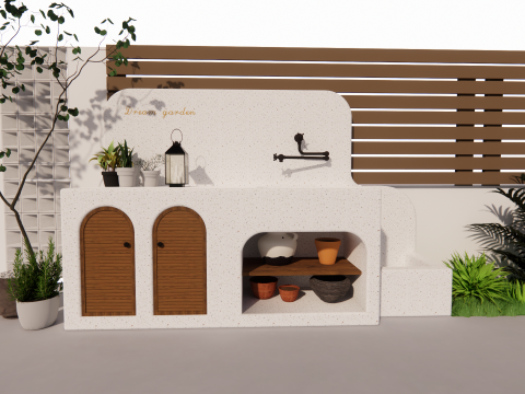 带水槽浴室柜-B3 3D 模型