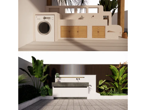 Bathroom Cabinet With Sink -B4 3D Model