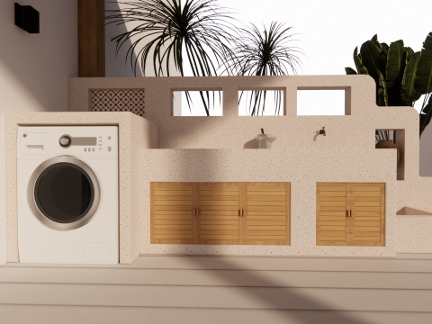 Badkamermeubel Met Wastafel -B4 3D Model