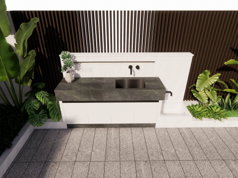 Badkamermeubel Met Wastafel -B4 3D Model