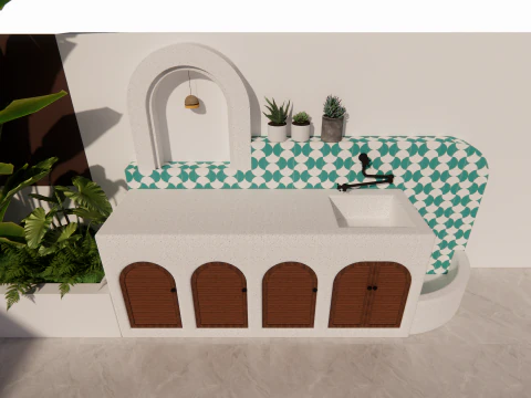 Bathroom Cabinet With Sink -B5 3D Model