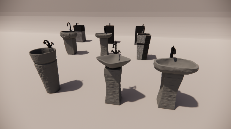 Lavabolu Banyo Dolabı -B7 3D Model .c4d .max .obj .3ds .fbx .stl .blend 