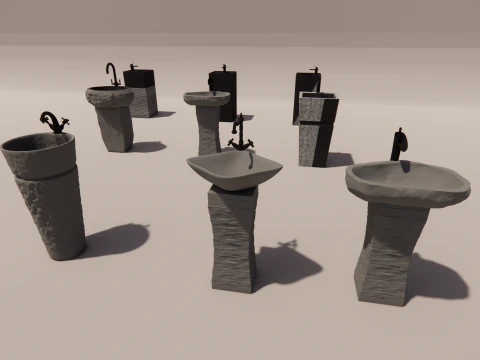 Bathroom Cabinet With Sink -B7 3D Model