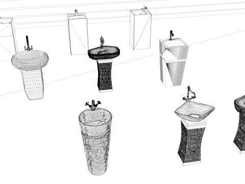 Lavabolu Banyo Dolabı -B7 3D Model