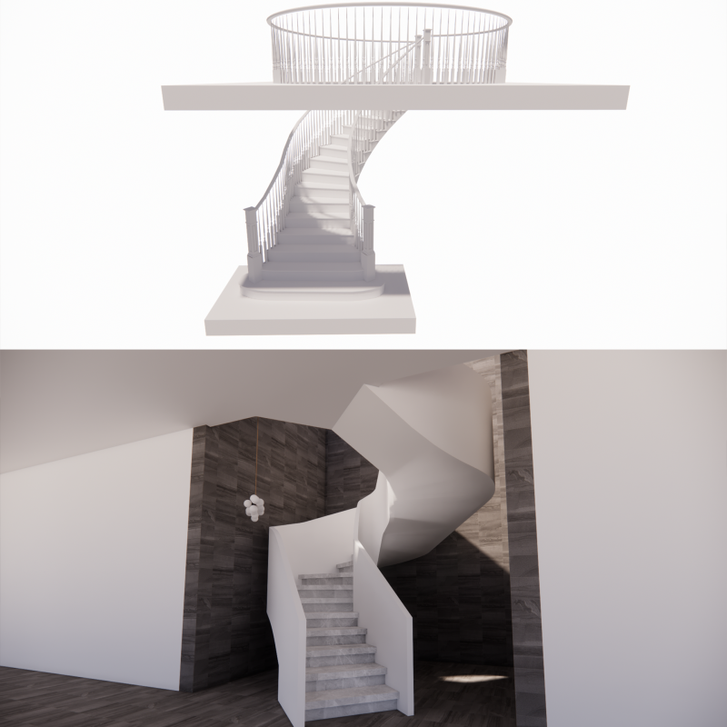 Escalera de caracol -B2 Modelo 3D .c4d .max .obj .3ds .fbx .stl .blend 