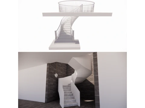 Escalier en colimaçon -B2 Modèle 3D