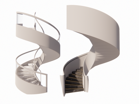 Escada em espiral -B1 Modelo 3D