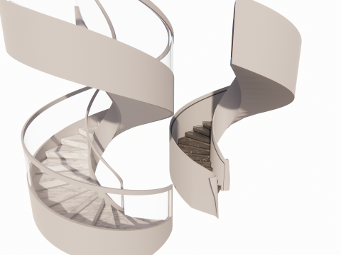 Escada em espiral -B1 Modelo 3D
